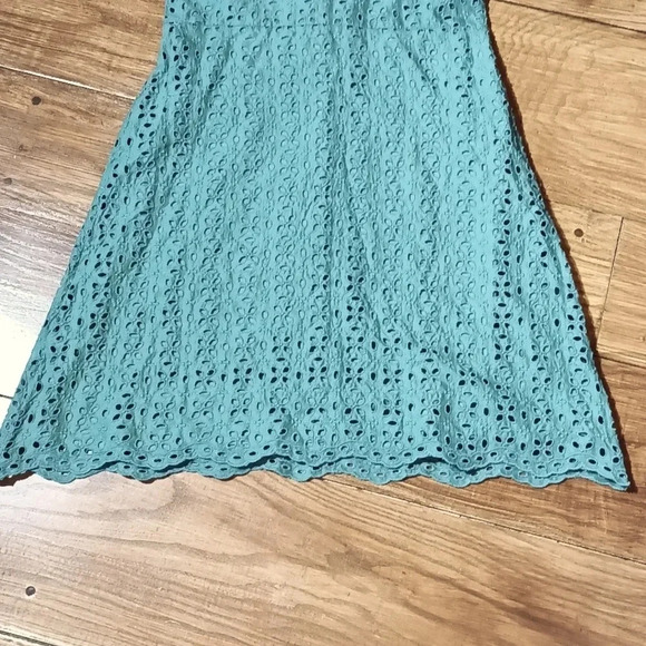 3/$25 NEW Gap cotton eyelet halter dress side zip elastic back green size 2 - Picture 5 of 14